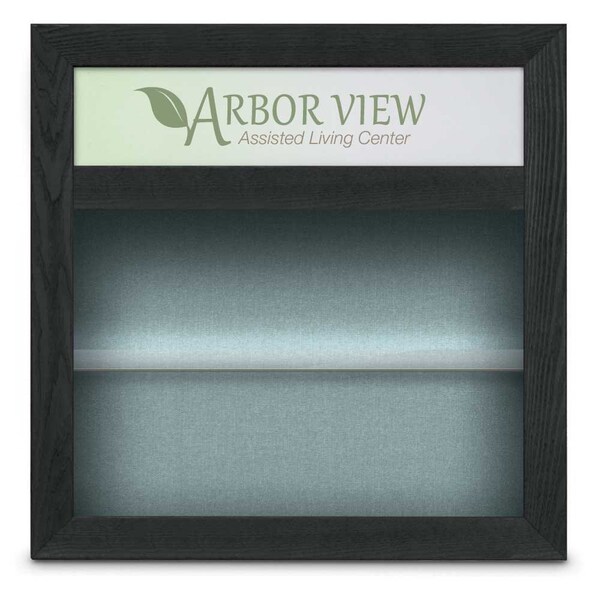 Outdoor Enclosed Combo Board, 42"x32", Bronze Frame/Black Porc & Forbo
